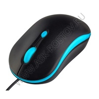 Мышь оптическая «MOUNT», 4 кнопки, USB, чёрно-голубая