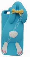 Cиликоновая накладка на телефон для Apple iPhone 5 Зайка синий