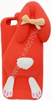 Cиликоновая накладка на телефон для Apple iPhone 5 Зайка красный