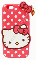 Cиликоновая накладка на телефон для Apple iPhone 5 Котенок розовый