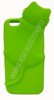 Cиликоновая накладка на телефон Hello Deere Cat для Apple iPhone 5 зелёная