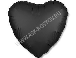 Шар (18''/43 см) Сердце, Сатин Onyx