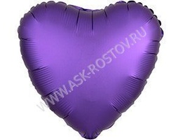 Шар (18''/43 см) Сердце, Сатин Purple Royale