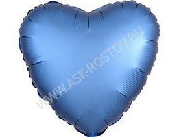 Шар (18''/43 см) Сердце, Сатин Steel Blue