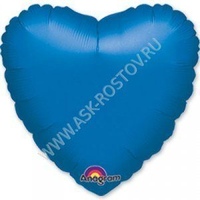 Шар (18''/46 см) Сердце, Металлик Blue