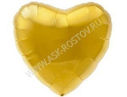 Шар (18''/43 см) Сердце, Металлик Gold