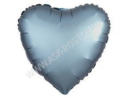 Шар (18''/43 см) Сердце, Сатин Steel Blue