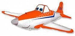 Шар (14''/36 см) Мини-фигура, Гоночный самолет, Оранжевый