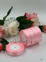 Лента атласная (2 см*22,85 м) Розовый, 1 шт.