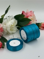 Лента атласная (2 см*22,85 м) Лазурный, 1 шт.