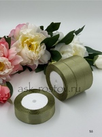 Лента атласная (2,5 см*22,85 м) Оливковый, 1 шт.