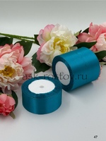 Лента атласная (4,0 см*22,85 м) Лазурный, 1 шт.