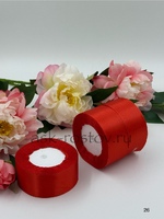 Лента атласная (4,0 см*22,85 м) Красный, 1 шт.