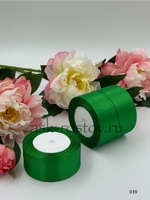 Лента атласная (4,0 см*22,85 м) Изумрудный, 1 шт.