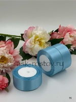 Лента атласная (4 см*22,85 м) Голубой, 1 шт.