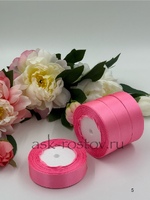 Лента атласная (2,5 см*22,85 м) Розовый, 1 шт.