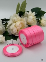 Лента атласная (1,0 см*22,85 м) Розовый, 1 шт.