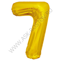 Шар (32''/81 см) Цифра, 7, Золото, 1 шт. в уп.