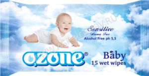 Влажные салфетки Озон для детей с экстрактом календулы и витамина Е, 15 шт./100